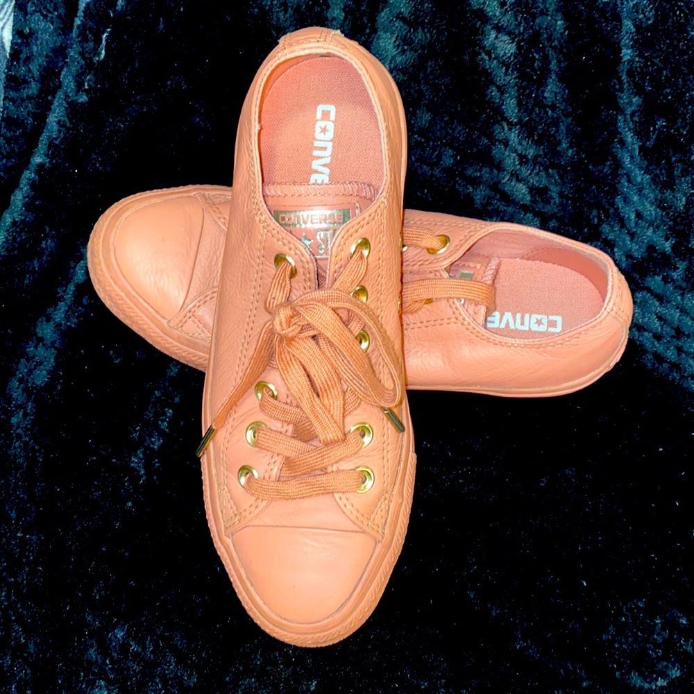 Dusty Rose leather Converse